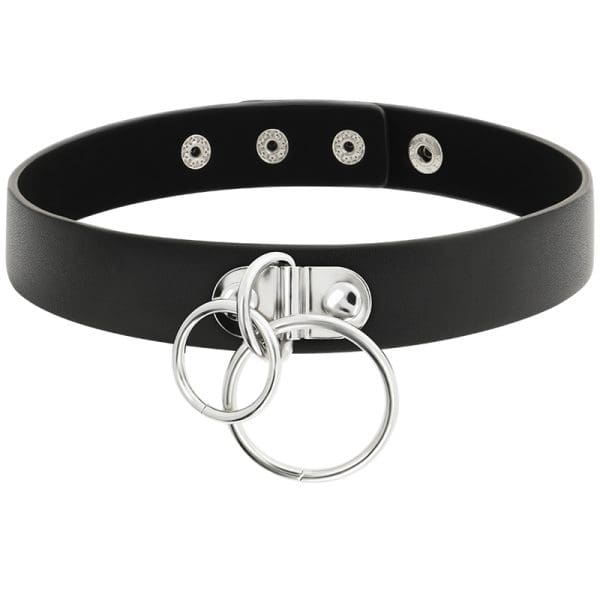 COQUETTE - CHIC DESIRE DOUBLE RING VEGAN LEATHER CHOKER 3